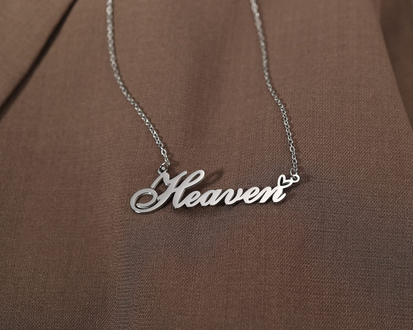 GR859C Personalized Name Necklace for Women Custom Stainless Steel Necklace with Adjustable Chain Gift for Her Wife Mother Day Birthday Christmas
