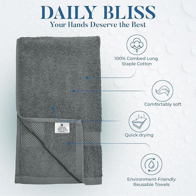 DAN RIVER 6-Pack Premium Hand Towels