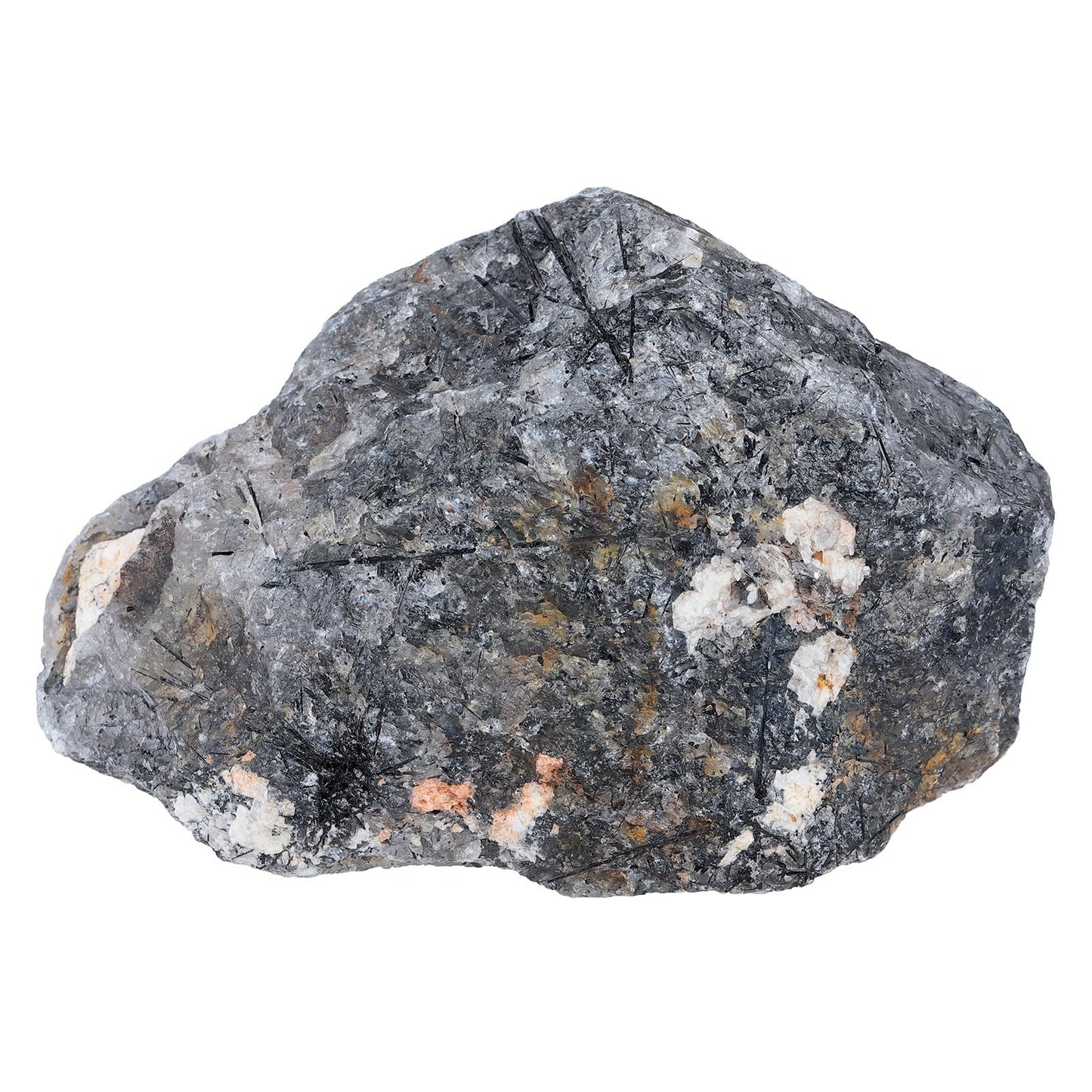 SUNYIK Natural Raw Rough Stones for Tumbling, Black Rutilated Quartz Rock Specimen for Home Office Decoration Reiki Healing Meditation, 301-400g