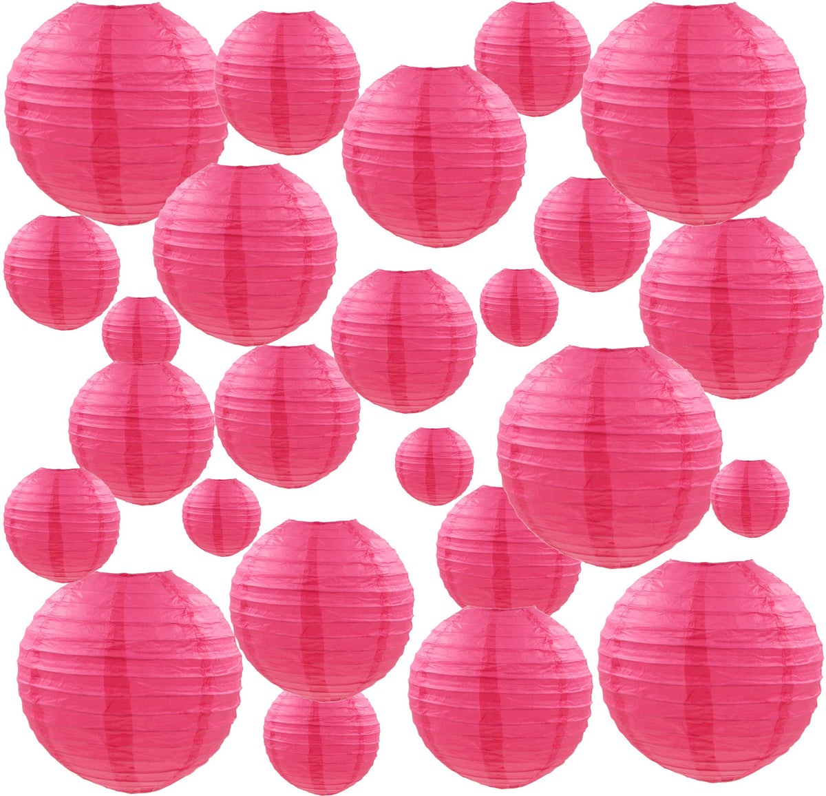 25 Pack Paper Lanterns, Sizes of 4", 6", 8", 10", 12", Hanging Lanterns Decorations Ball Lanterns for Home Decoration, Birthday Party and Wedding Decorations (Rose Red)