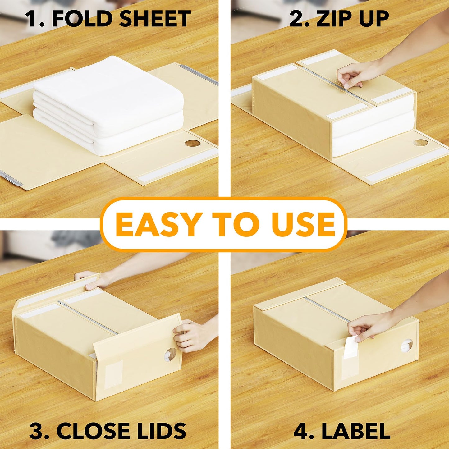 SpaceAid 8 Pack Bed Sheet Organizers and Storage, Shoe Organizer for Closet, 2 Pack Foldable Shoe Storage