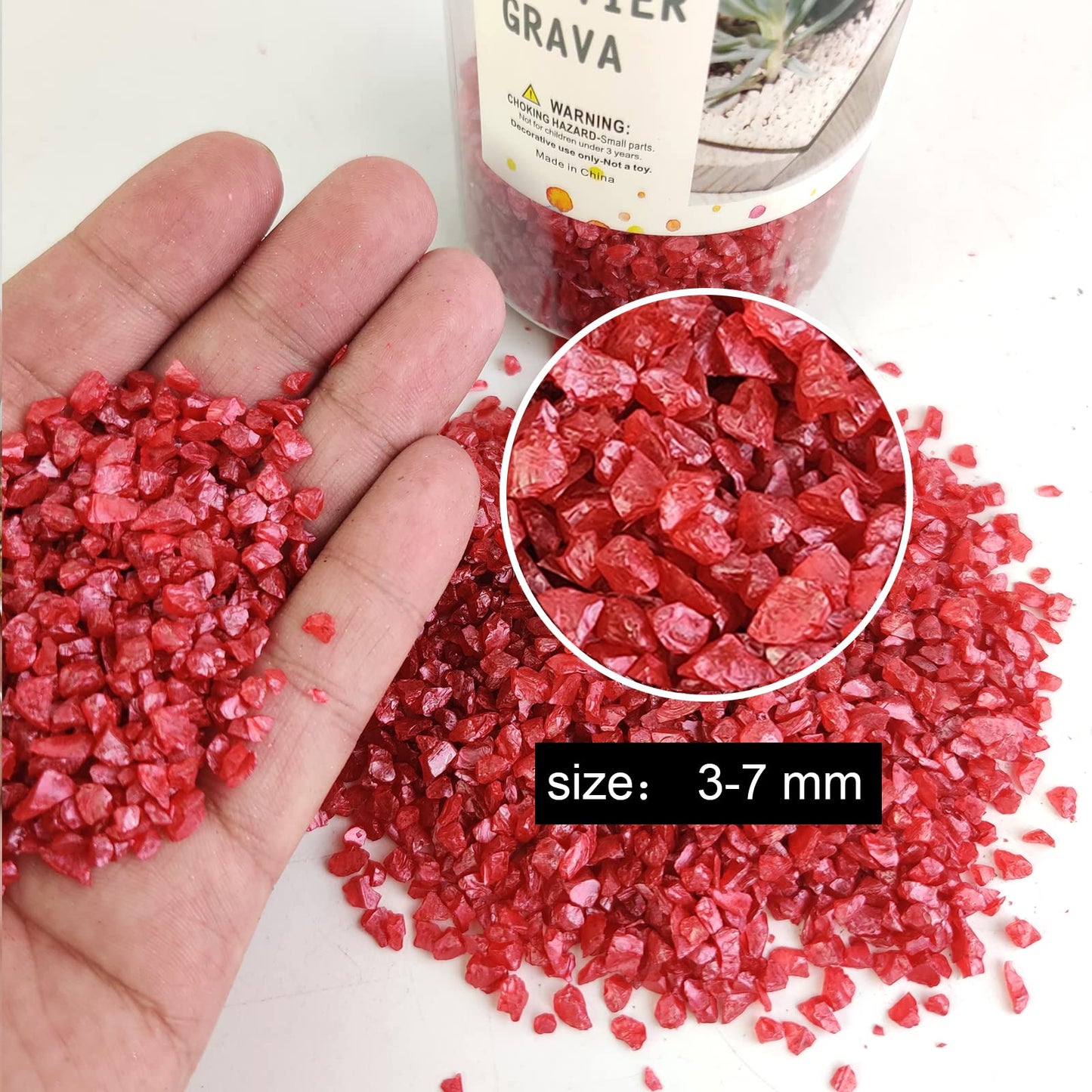 HappyFiller Broken Crushed Glass Sand Gems Stones(1.5 Cup) for Epoxy Resin Arts Crafts,Vases Fillers, Terrarium Succulent Plants Decor,Table Scatter,Home Centerpieces,Candle Holder,1.3 LB
