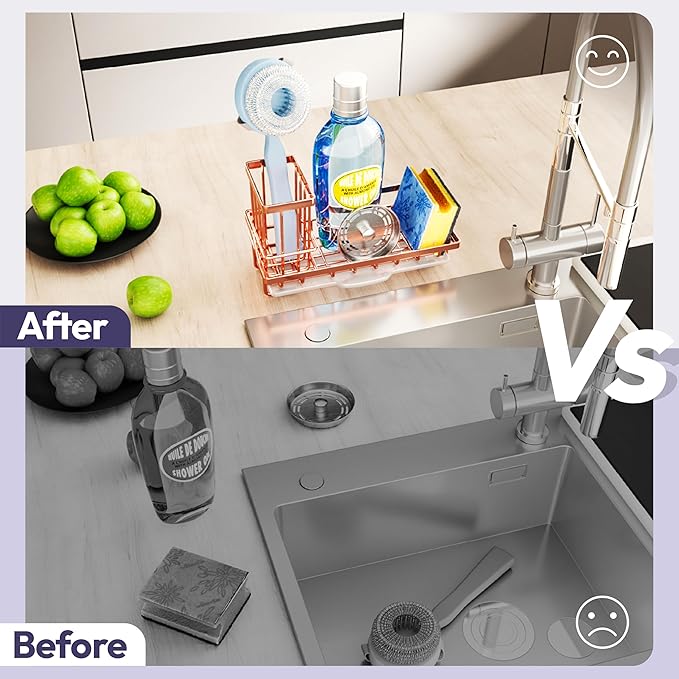 SWTYMIKI Sink Caddy Kitchen Sink Organizer