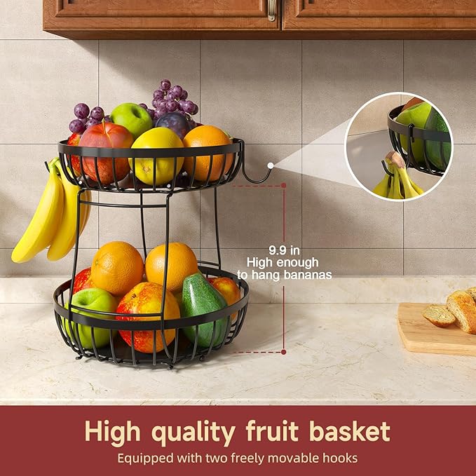 2 Tier Fruit Basket for Kitchen Counter
