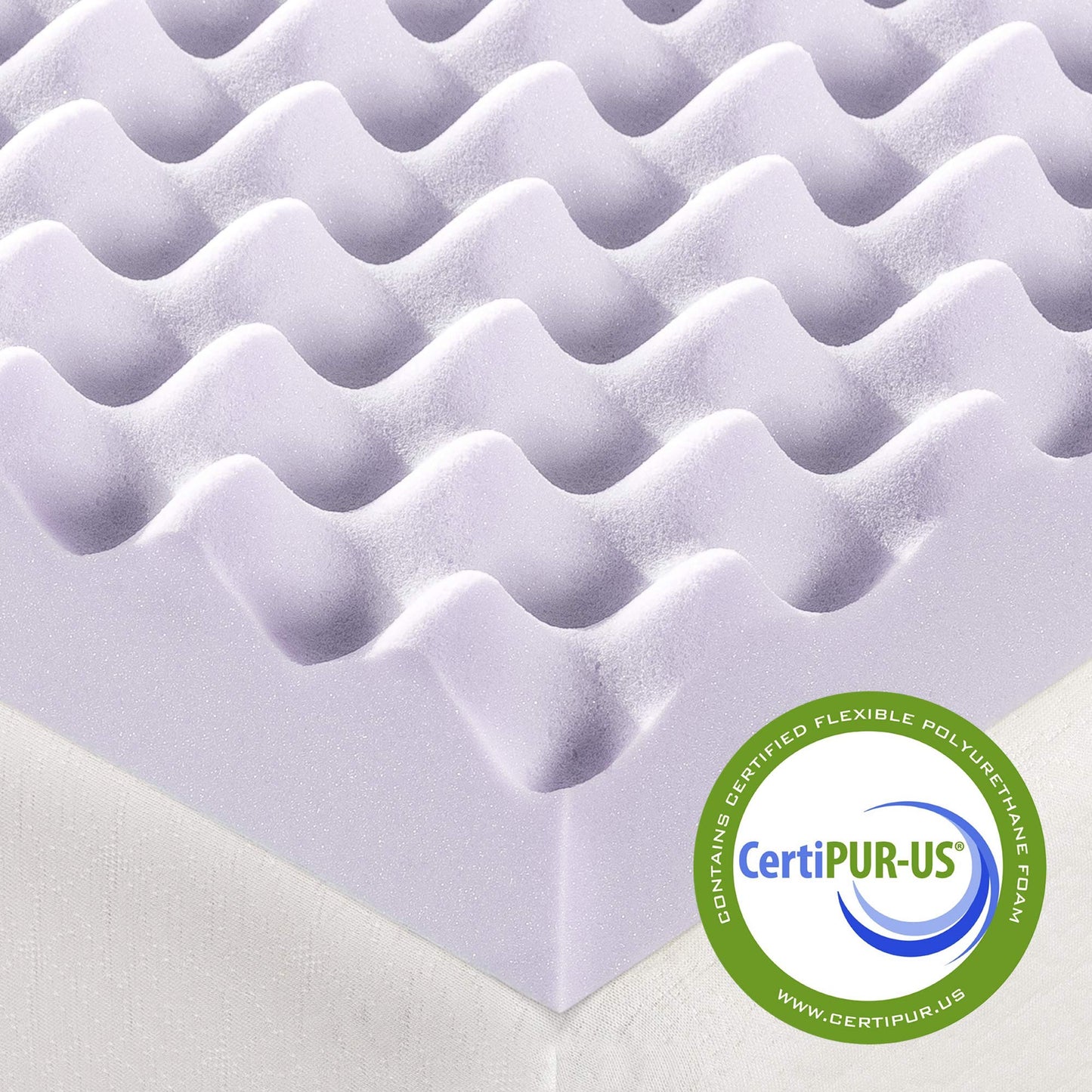 Best Price Mattress 3 Inch Egg Crate Memory Foam Mattress Topper with Soothing Lavender Infusion, CertiPUR-US Certified, Dorm Essentials, Twin