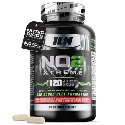 NO2 Xtreme – High Strength 5,070mg Nitric Oxide Supplements for Men & Women – Nitric Oxide Booster Pre Workout Tablets with L Arginine (120 Vegetarian Capsules)