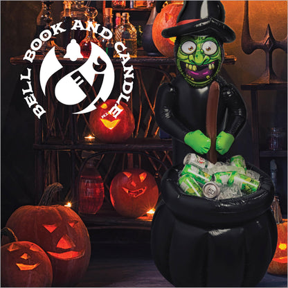 48" Inch Summerween Inflatable Witches Cauldron Outdoor Halloween Candy Holder Bowl - Up to 72 Drink Beverage Cooler and Ice Chest Halloween Party - Inflables De Enfriador Candy Caldron