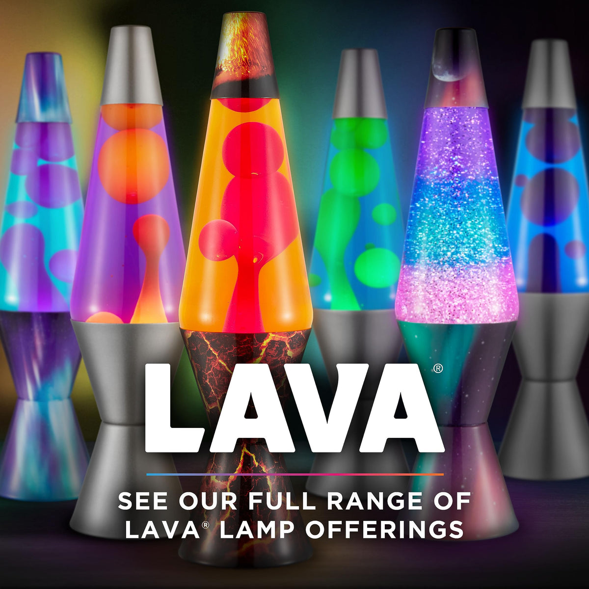 Lava® Lamp - 14.5" Polar Glimmer - The Original Motion Light - Silver Glitter, Multicolor Base and Globe - Item #2048 (Amazon Exclusive)
