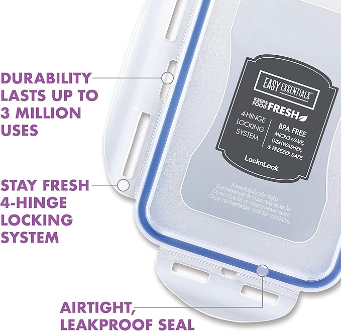 LOCK & LOCK Easy Essentials Food Storage lids/Airtight containers, BPA Free