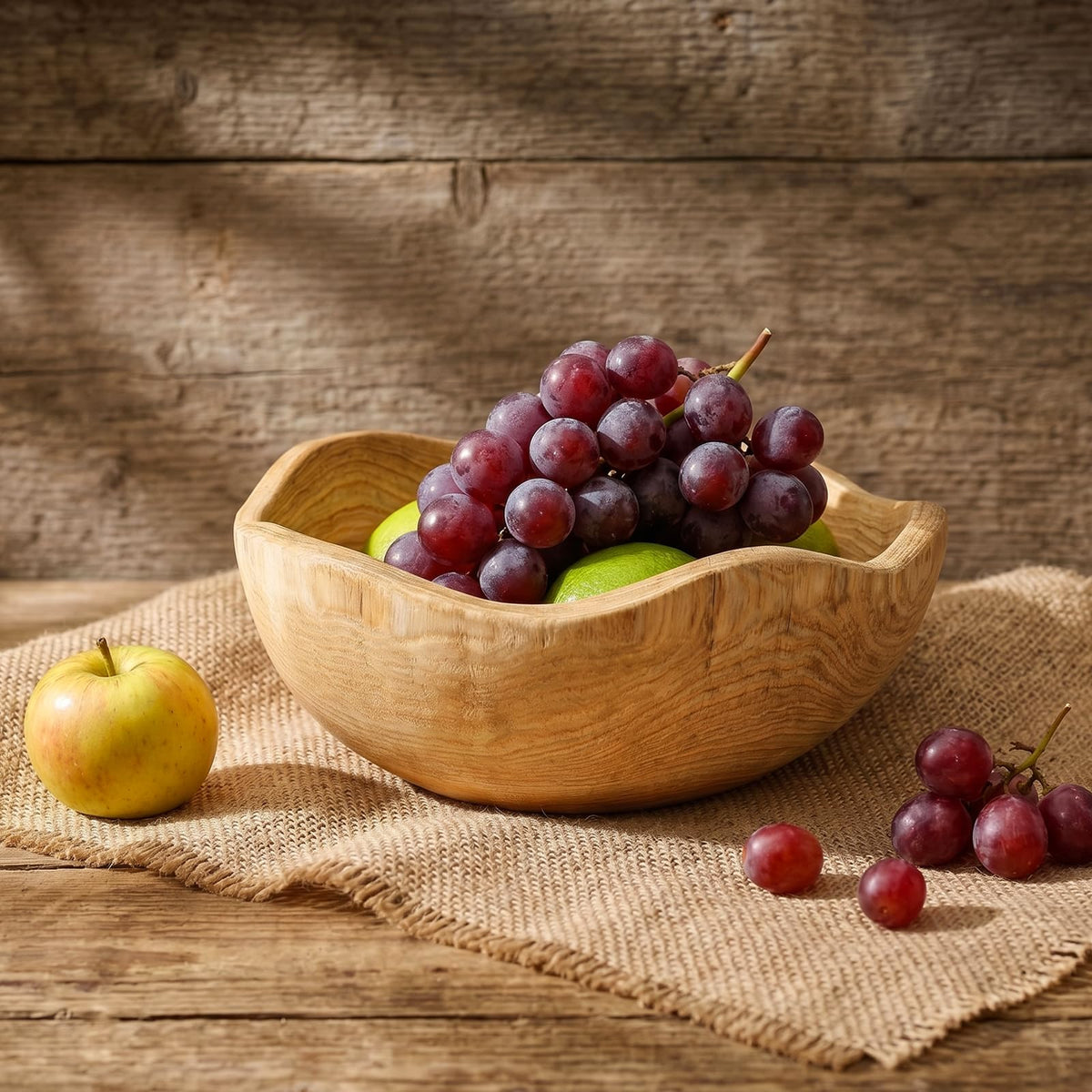 Elsjoy Decorative Natural Wood Bowl, Rustic Wooden Fruit Bowl, Creative Irregular Shaped Wood Serving Bowl for Snack, Candy, Keys, Home Decor