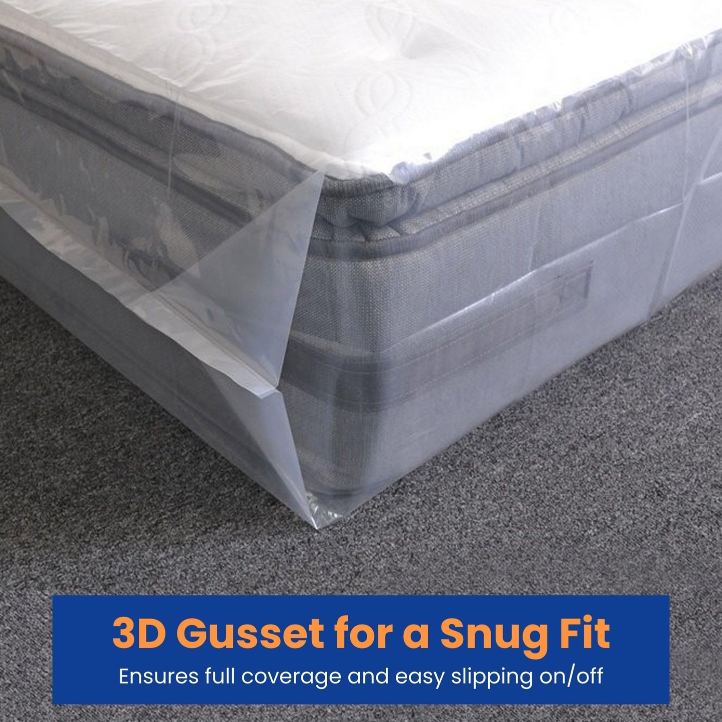 VICMORE Queen Mattress Bag for Moving, Storage & Disposal, 1.5 Mil Heavy-Duty Plastic Mattress Cover, Tear-Resistant, Dustproof, Reusable (Fits Queen Size Beds)