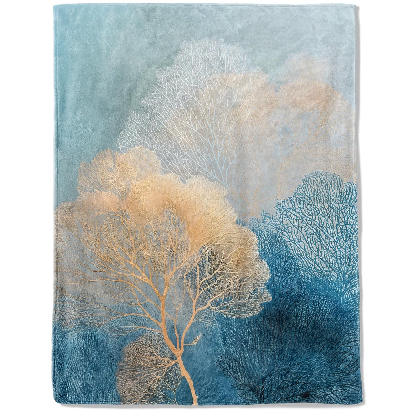 ainori Sea Coral Flannel Blanket - Lightweight Soft Cozy Unique Gifts Blankets for Ocean Lovers,Kids,Adult,Women,Abstract Nautical Pastel Art Throw,Home Room Modern Decor 50x60in