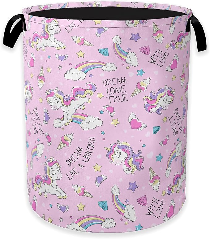 Laundry Hamper, Dreamy Rainbow Portable Collapsible Laundry Room Organization
