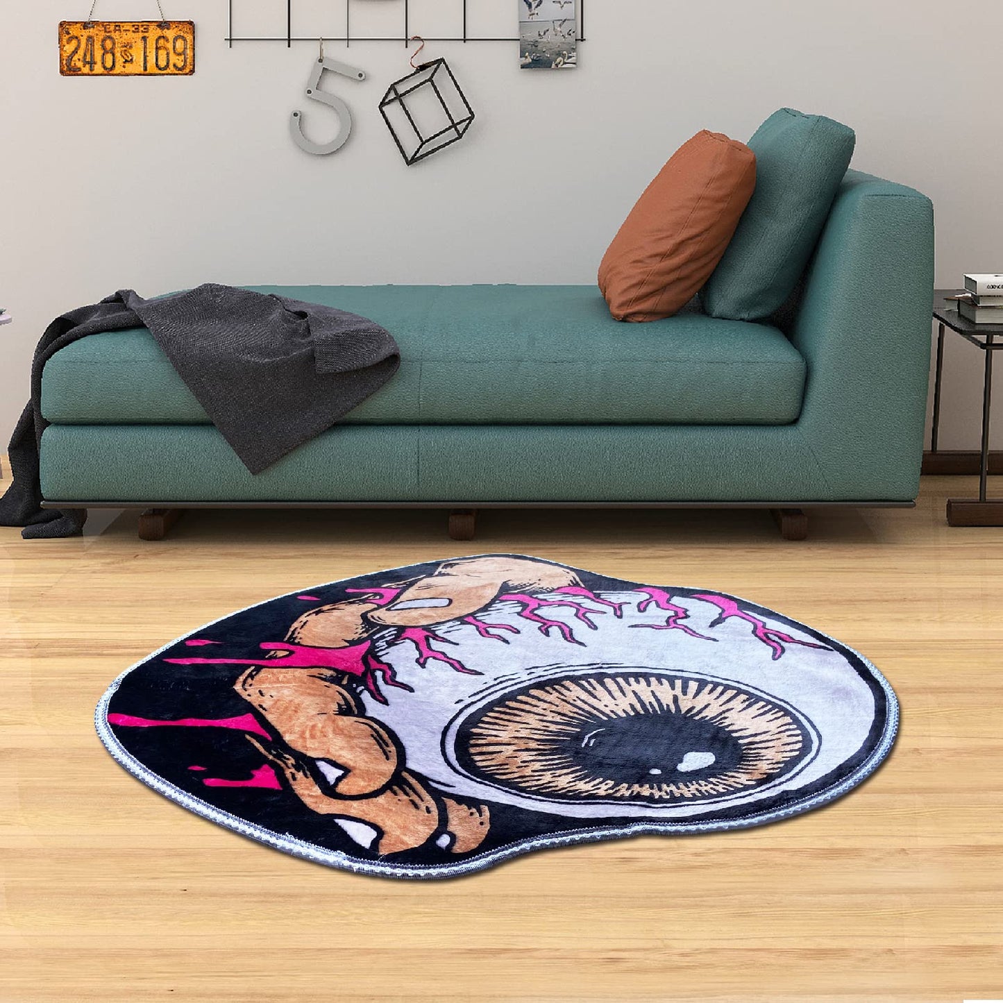 LVILPDHH ScaryOne Eye Halloween Soft and Absorbent Microfiber Bath Rugs，Machine Wash Dry，Indoor Doormat Front Door Mat Non Slip，Bed Rug 31x31 Inch