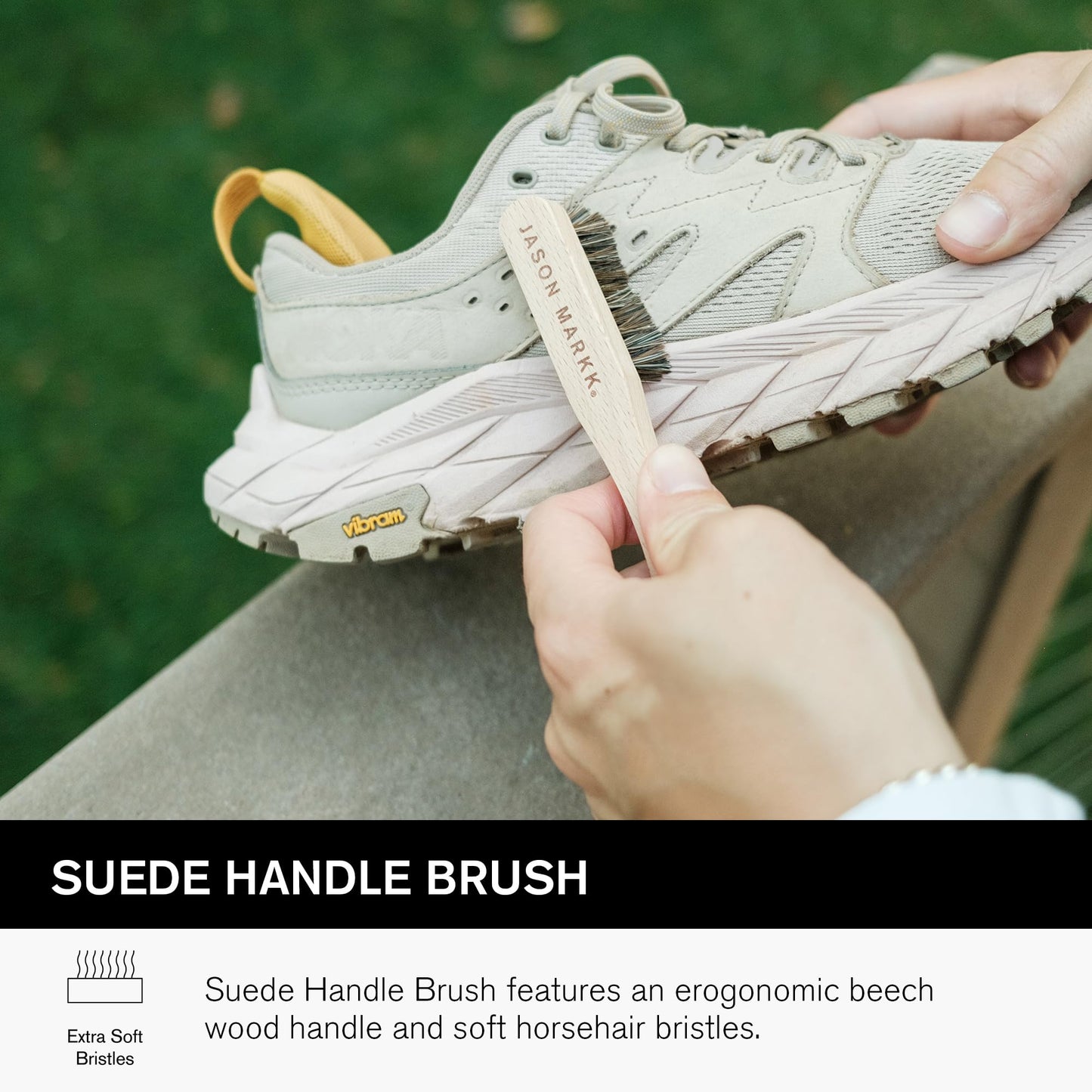 Jason Markk Suede Cleaning Kit, Shoe Cleaner, Trainers Care, 2-Piece Set, Brush & Stain Eraser, Ideal for Footwear, Safe for Leather, Suede, Nubuck, Cotton, Knits