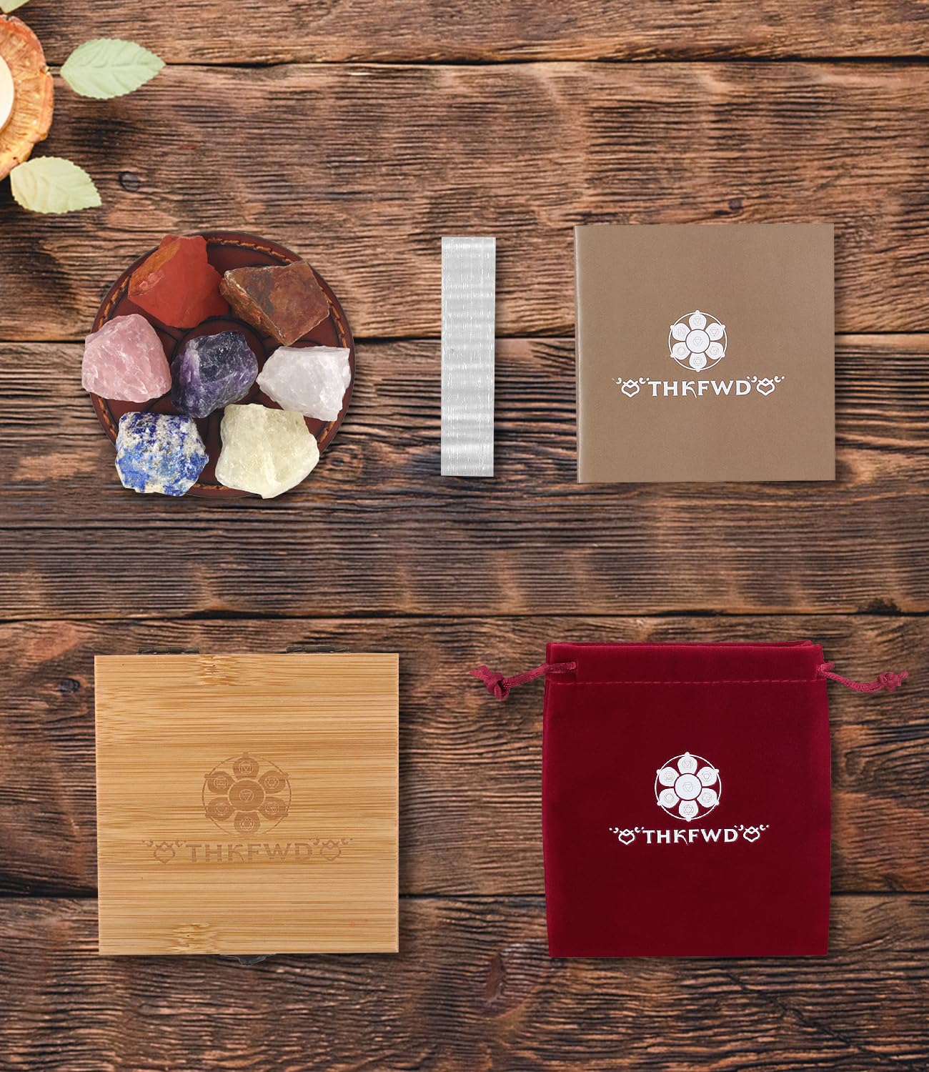 7 Chakras Crystals and Healing Stones with Selenite Charging Plate and Guide Booklet for Beginners, Collection, Meditation, Yoga