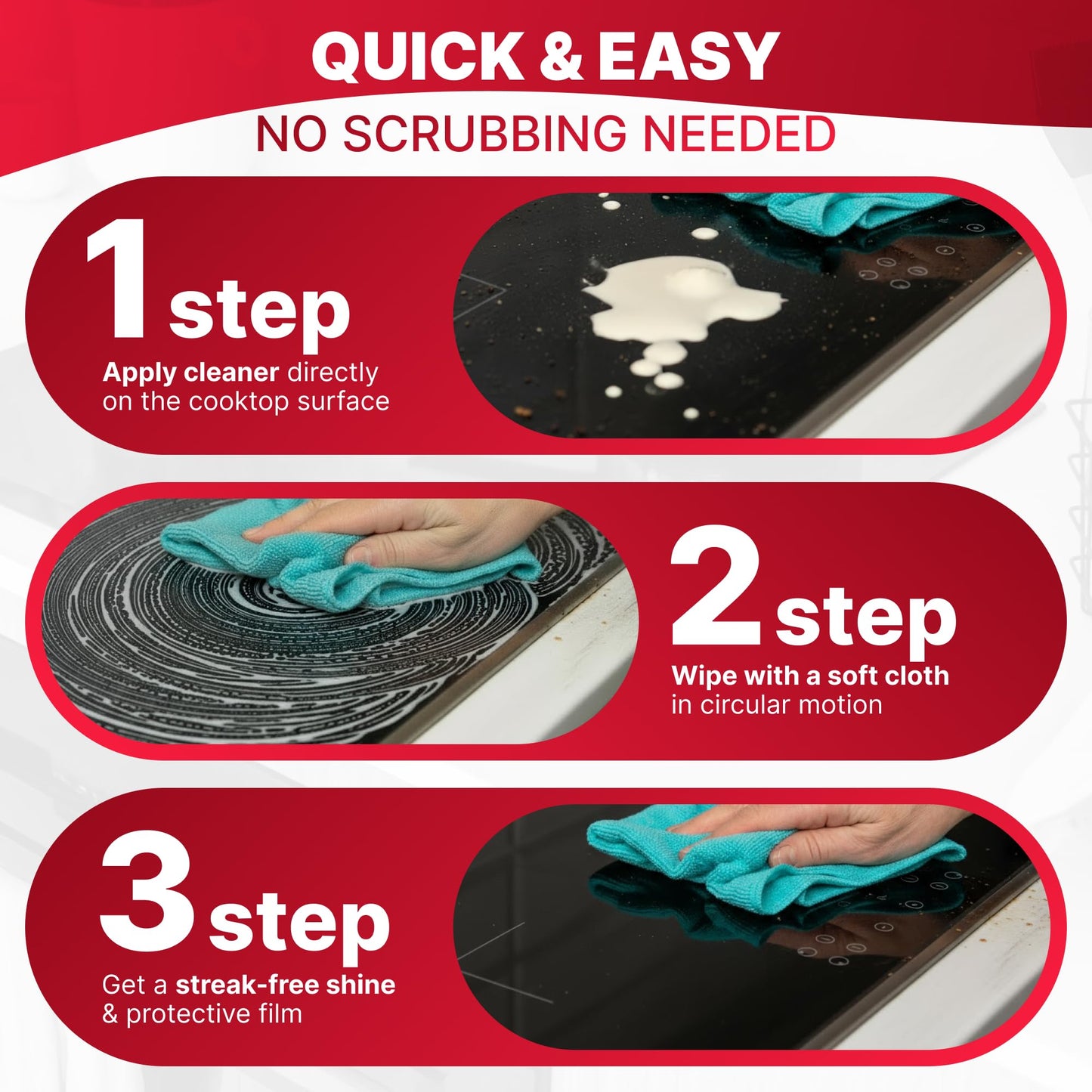 Nordicare Hob Cleaner Glass Ceramic - Induction Stove Top Cleaner Polish and Protector for Everyday Use - Made in Denmark (500ml)