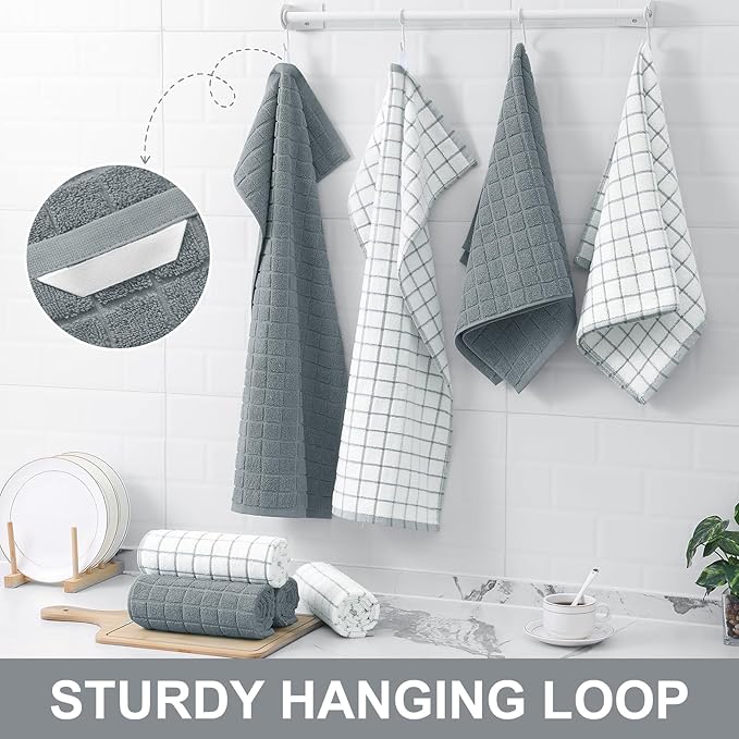 Homaxy Premium Cotton Kitchen Towels 16"x 28", Large Natural Ring Spun 390 GSM