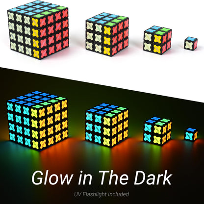 TOSY Magnet Cube 3x3-240 Magnets, 30 Blocks, 7 in 1 Toy: Puzzle Cube Game, Creative Building Blocks, Transformable Fidget Spinner, Infinity Cube, Magnet Tiles, UV Flashlight, Glowing STEAM Toy