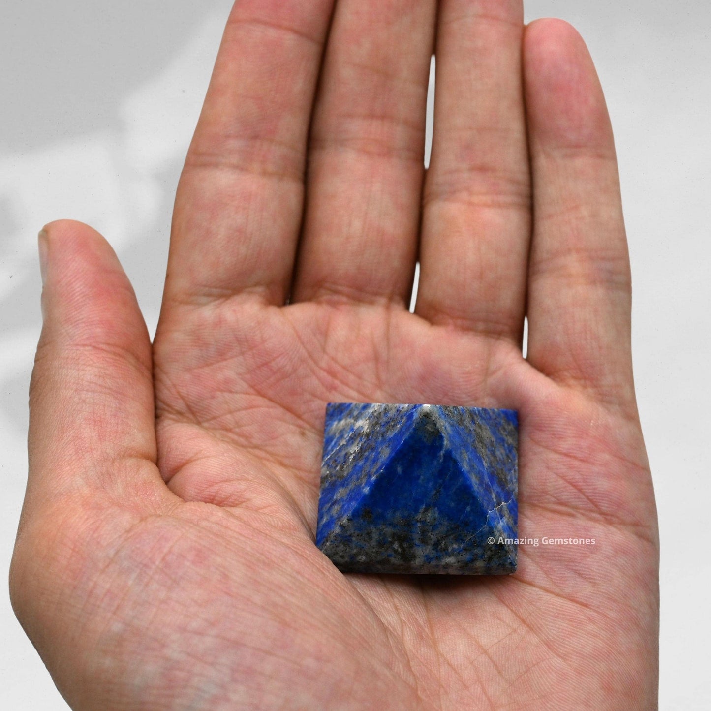 Amazing Gemstone Lapis Lazuli Pyramid Crystal Healing Stones - 1" Great Pyramid Figurine of Natural Stone Pyramid for Meditation, Reiki, Chakra Balancing and Crystal Pyramids Grid