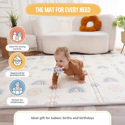Baby Play Mat 150x180x1cm - Tummy Time Mat - XXL Large Size Baby Play Gym - Foldable Play Mat - Waterproof Foam Baby Play Mat Floor Mat For Kids Toddlers Children - Baby Mats For Floor Play