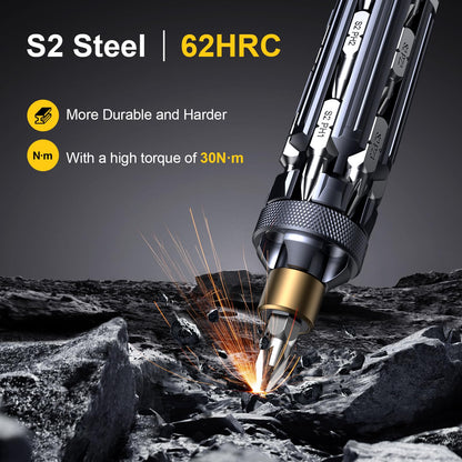 JOREST 19 in 1 Multibit Screwdriver Set, Unique Father Day Gifts for Men, Magnetic Multitool Screwdriver with Torx Hex Phillips Slotted, Repair Tool Kit for Computer Home Furnitures