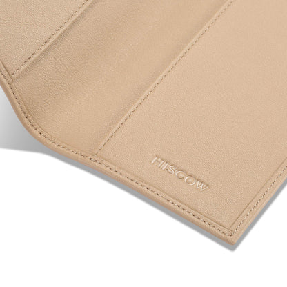 HISCOW Minimalist Checkbook Cover - Full Grain Leather (Premium Apricot)