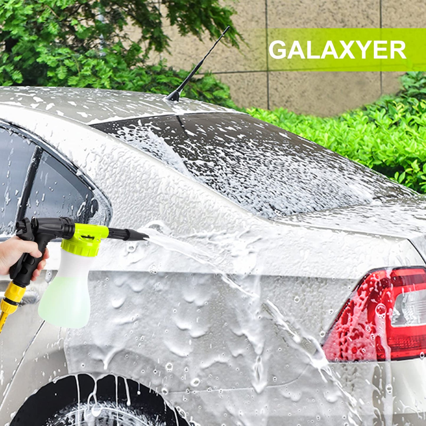 GALAXYER Snow Foam Gun Sprayer, 900ml Adjustable Car Cleaning Lance, Universal Garden Hose Foam Sprayer for Car & House Washing