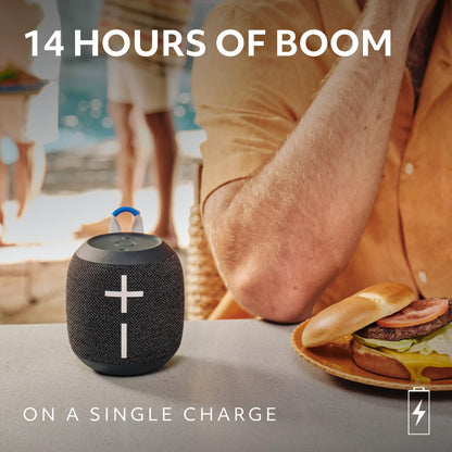 Ultimate Ears WONDERBOOM 4 Portable Waterproof Bluetooth Speaker with Big Bass and 360-Degree Sound, Dustproof Floating Speaker with 131ft (40m) Range- Black