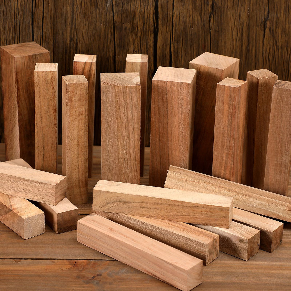 Maasechs 20 Pcs Walnut Wood Blocks for Wood Carving Blocks Unfinished Blank Wooden for Whittling Carving Creative Projects