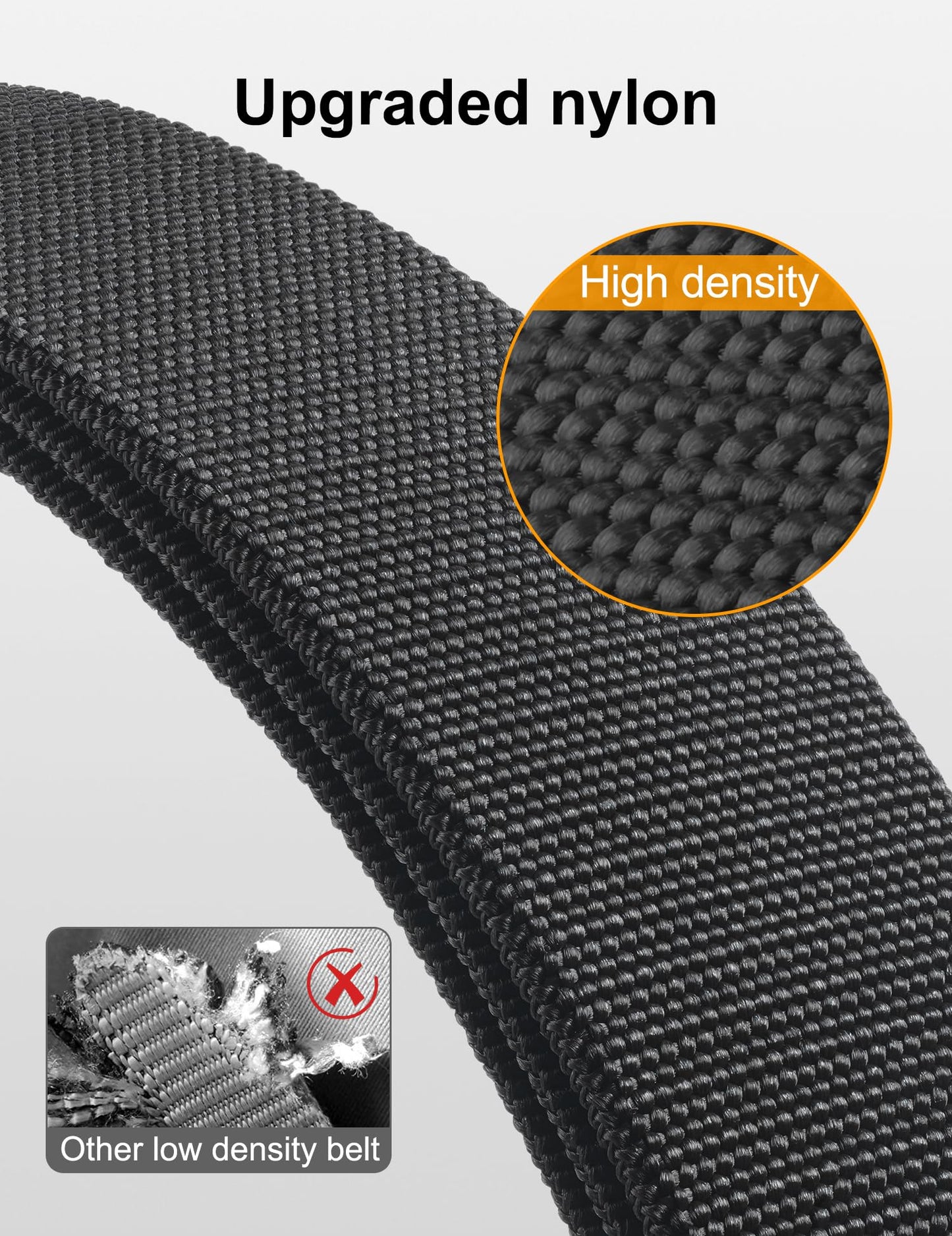 JUKMO Quick Release Tactical Belt, Military Work 1.5" Nylon Web Hiking Belt with Heavy Duty Seatbelt Buckle (Medium-for Waist 36"-42" (Length 49"), Black)