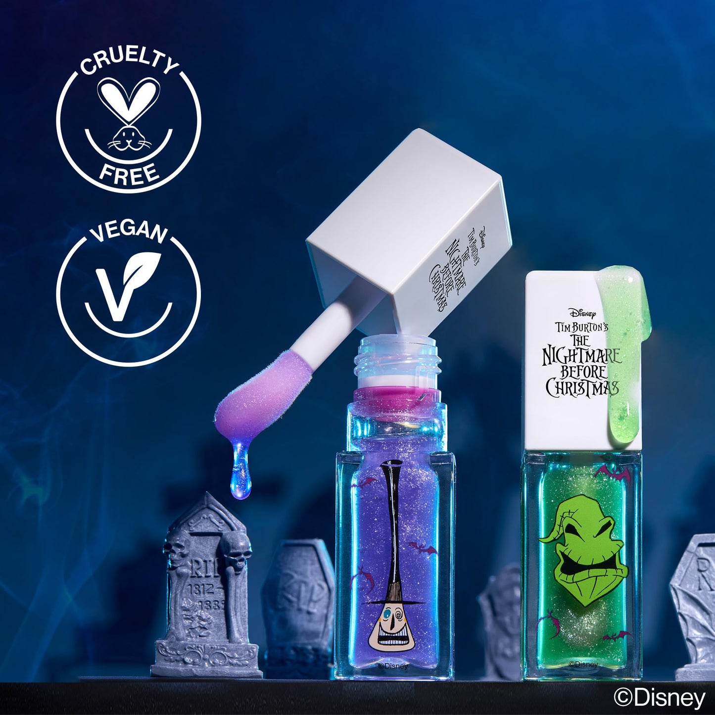 wet n wild Disney Nightmare Before Christmas Limited Edition PR Box - Coffin-Shaped Collector's Set with Eye, Face & Body Makeup, Color-Changing Lip Oils, Tubing Mascara & More - Cruelty-Free