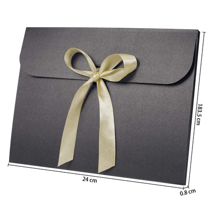 10pcs Paper Envelope Gift Bags with Ribbon Bowknot Holiday Envelope Party Gift Card Packaging Bag Wedding Presents Box for Underwear Silk Scarf Greeting Cards
