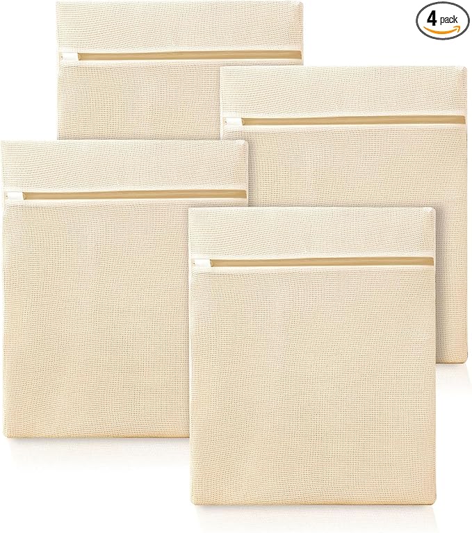 4Pcs Large Cotton Mesh Laundry Bags
