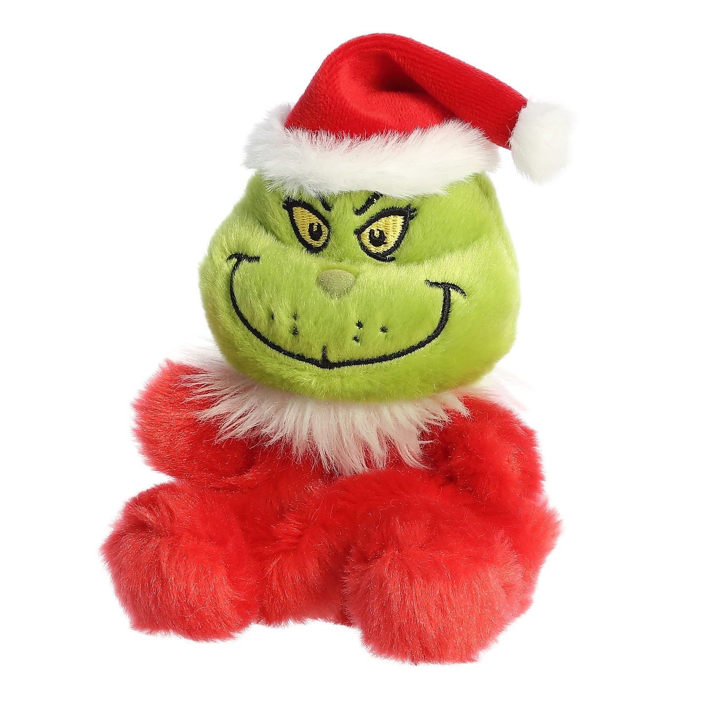 Aurora® Whimsical Dr. Seuss™ Santa Grinch Palm Pals™ Stuffed Animal - Officially Licensed Plush for Imaginative Play - Perfect for Kids and Adults - Red 4.5 Inches