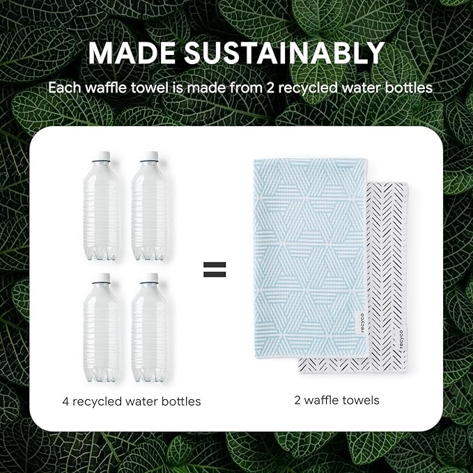 RECYCO Waffle Kitchen Towel Set of 2