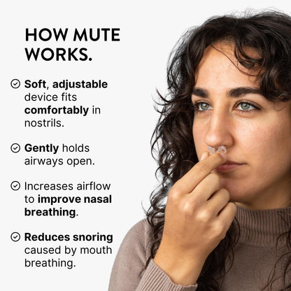 Rhinomed Mute Nasal Dilator Snoring Solution | Starter Pack | Snore Less & Sleep Better | Nasal Strip Alternative | Comfortable Breathing Aids for Better Sleep & Improved Airflow