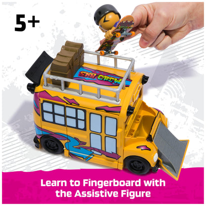 Tech Deck Sk8 Crew 2-in-1 Transforming Ultra Sk8 Bus & Storage with Fingerboard & Figure, Collectible Mini Skateboards, Kids’ Toys for Ages 5 and up