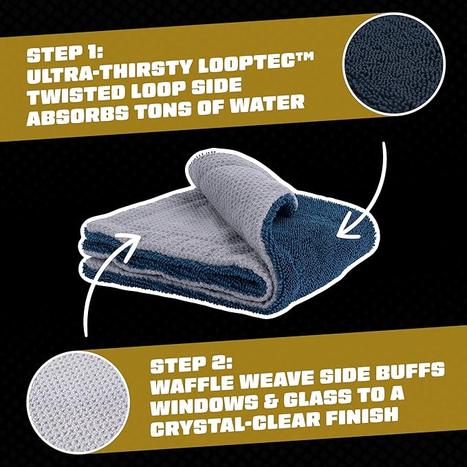 Chemical Guys Clean Stroke Dual-Sided Microfiber Glass Towels
