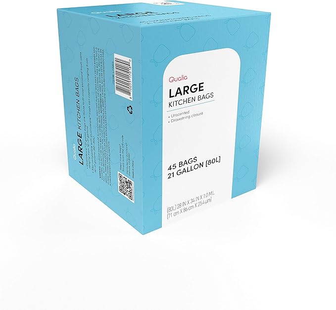 UNSCENTED 21 Gal / 80 Liter | Drawstring Closure Trash Bag | Heavy Duty By