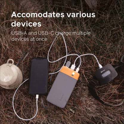 BioLite, Charge 20 PD, 6,000 mAh Multiple Device Portable Power Bank, 18 W USB-C in/Out and USB-A Out