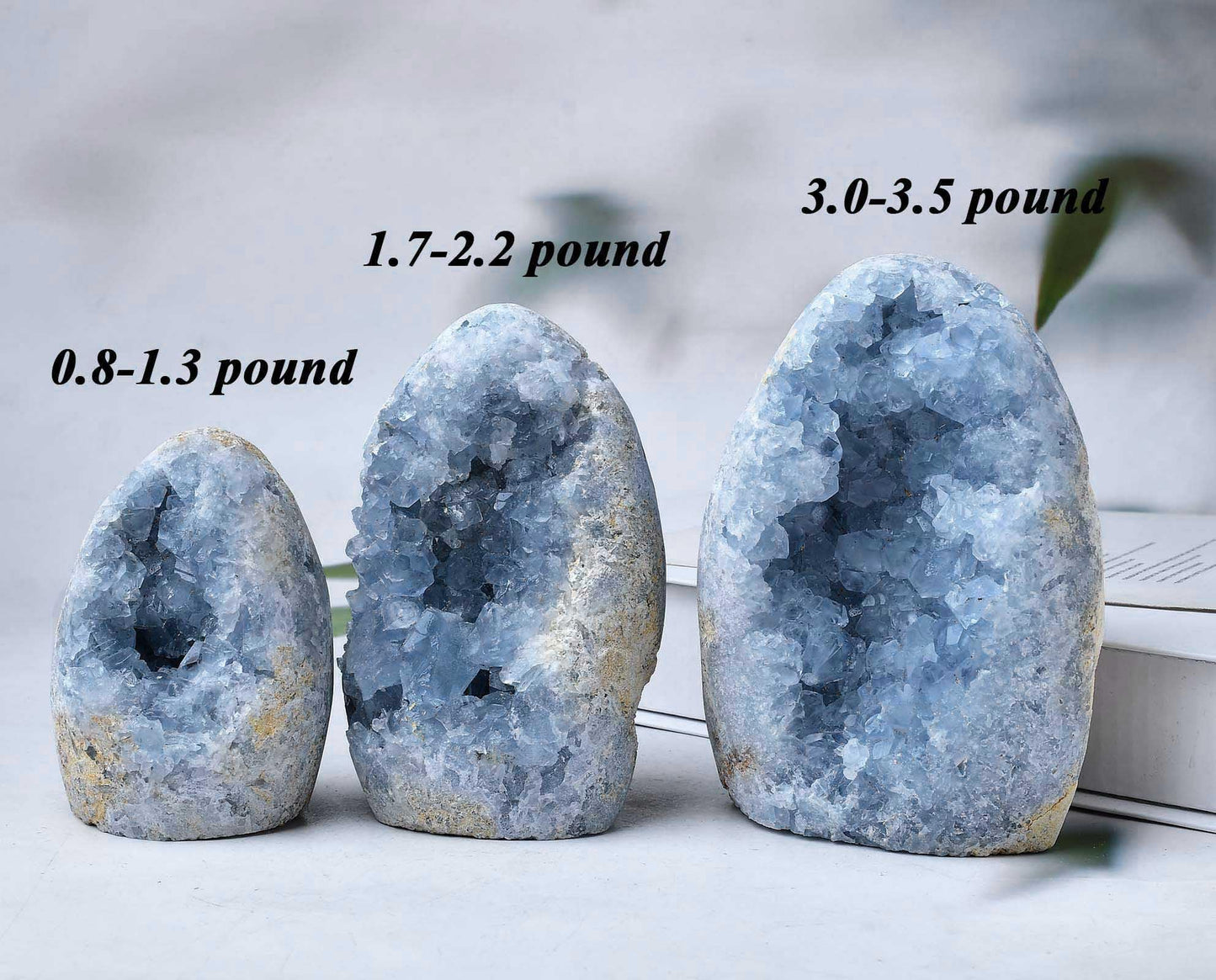 FZBHRO Large Blue Celestite Cluster Geode Healing Crystal Stone Collection Mineral Specimen Home Office Decor Meditation Gifts 1.7-2.2 Pound