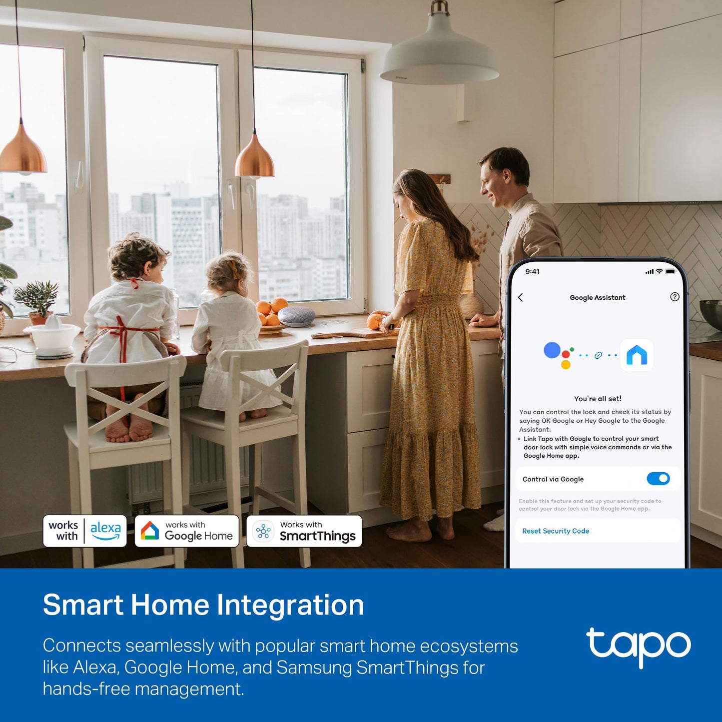 TP-Link Tapo Smart Door Lock, Deadbolt | Keyless Entry, Fingerprint Recognition, Touchscreen Keypad & in-App Monitoring with Scheduled Access | 1-Year Rechargeable Battery | BHMA Grade 2 | Tapo DL110