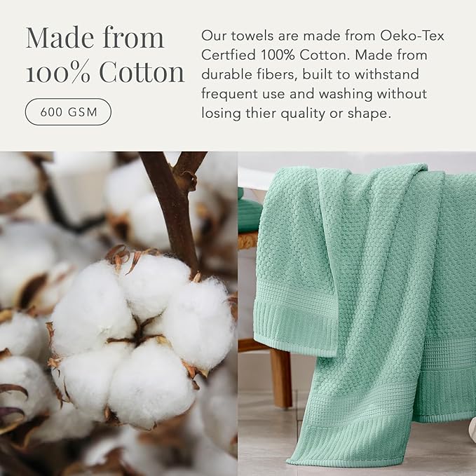NY Loft 100% Cotton Towel Set| Super Soft & Absorbent Quick-Dry |Textured and