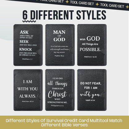 Lasnten 30 Pcs Christian Credit Card Multitool Bulk Bible Verses Wallets Survival Pocket Tool Christian Gifts For Father's Day Coworker Church Husband Men Christmas White Elephant Gifts