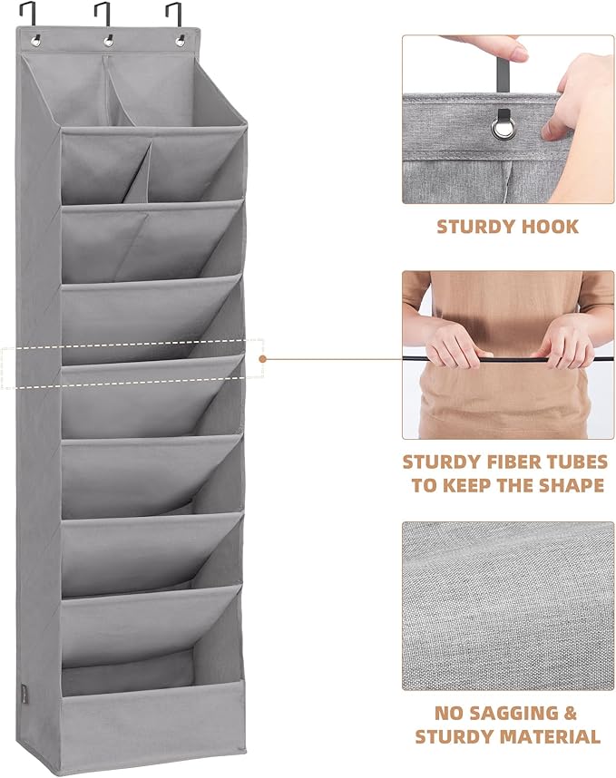 STORAGE MANIAC Over the Door Shoe Organizer Heavy-Duty Large Deep Pocket
