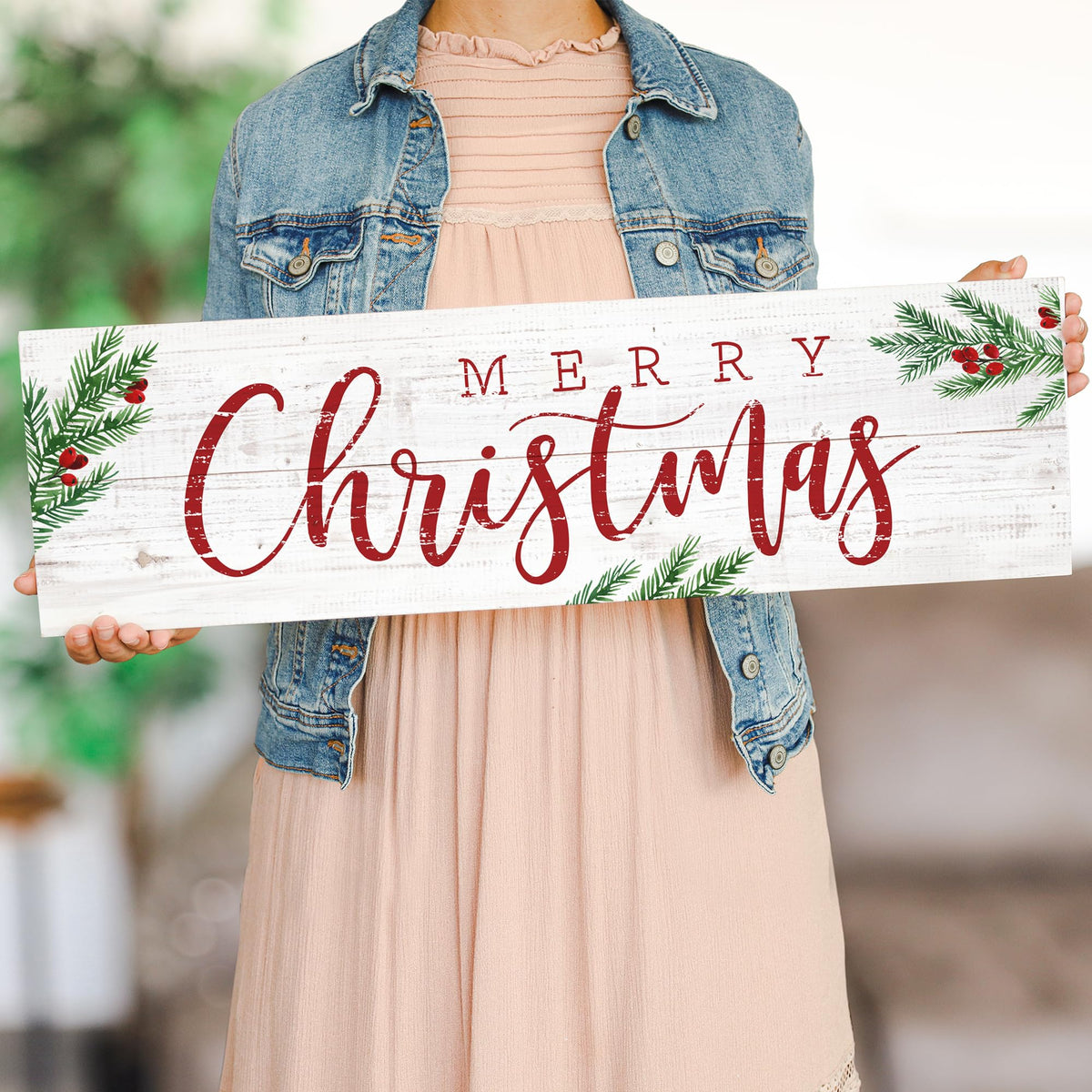 Simply Said, INC Vintage Pallet Boards- Merry Christmas, 7"x24" Rustic Wood Sign VPB1111