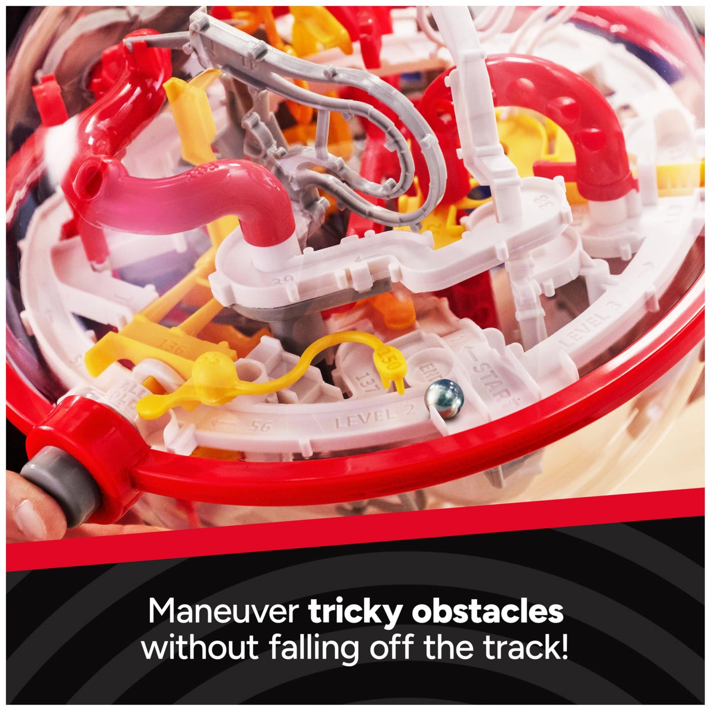 Perplexus Portal, 3D Puzzle Ball Maze Fidget Toys Kids’ Games Travel Games Puzzle Games Fidget Ball with 150 Obstacles, for Adults and Kids Aged 8 and up