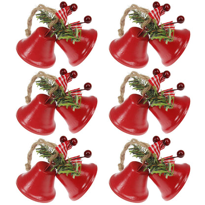 Tinsow 6 Pcs Red Christmas Bells, Tree Hanging Ornament Metal Jingle Bells for Christmas Holiday Decoration (6, Red)