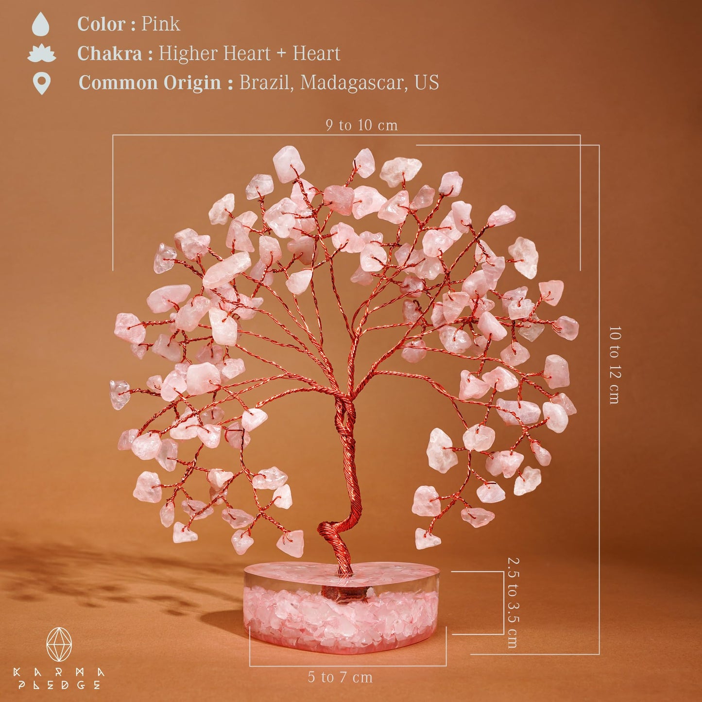 Rose Quartz Crystal Tree of Life Birthday Gifts for Women, Girls Friends, Handmade Chakra Healing Crystals Tree for Home Office Decor, Positivity, Good Luck, Money, Unique Gifts for Her Mom, Sister